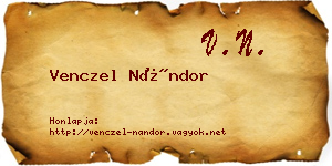 Venczel Nándor névjegykártya
